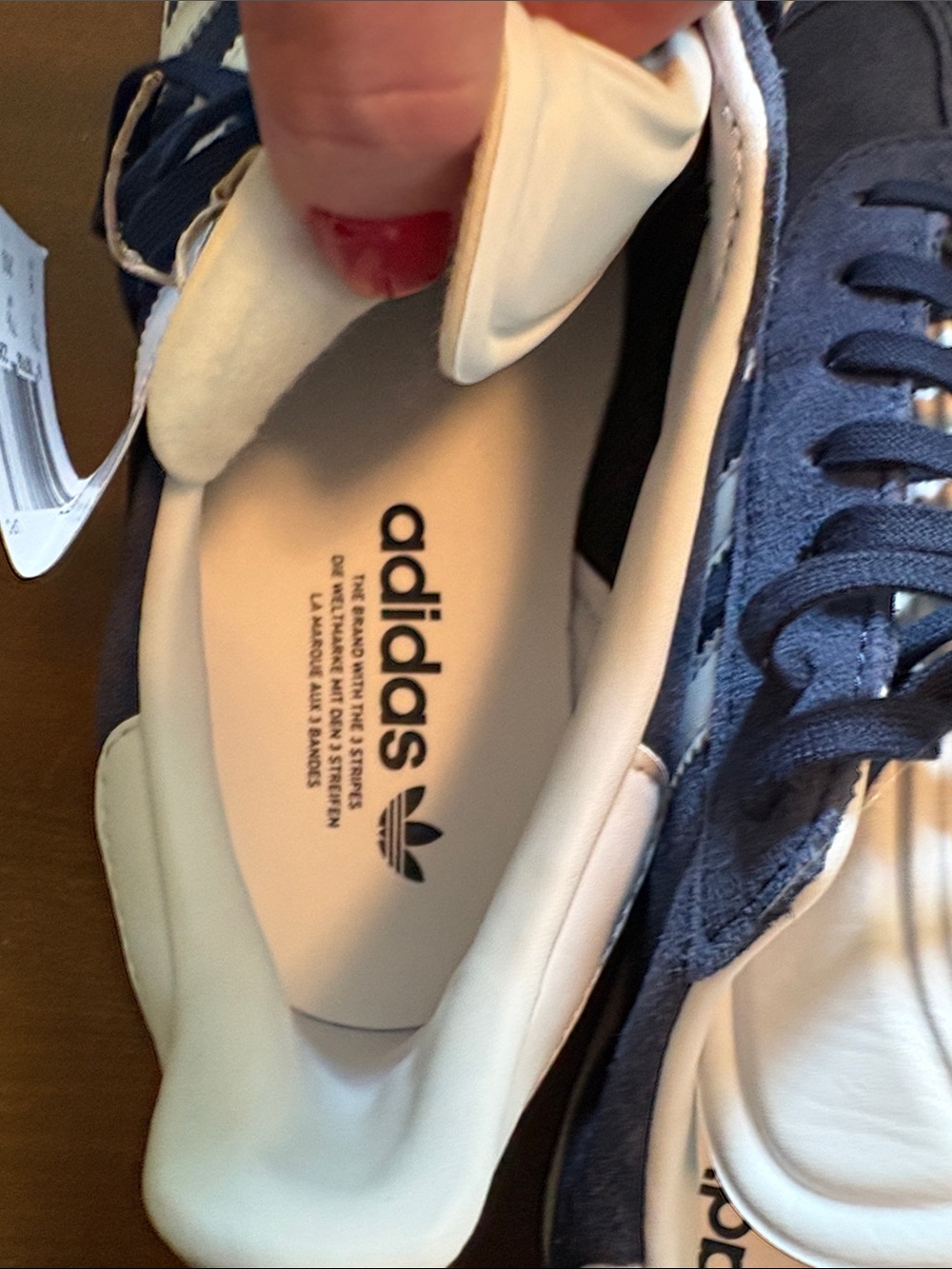 adidas Gazelle Navy and White Suede Classic Low-Top Sneakers - Picture 8 of 14